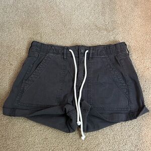 American Eagle Black Cargo Shorts With Adjustable Waist Band
